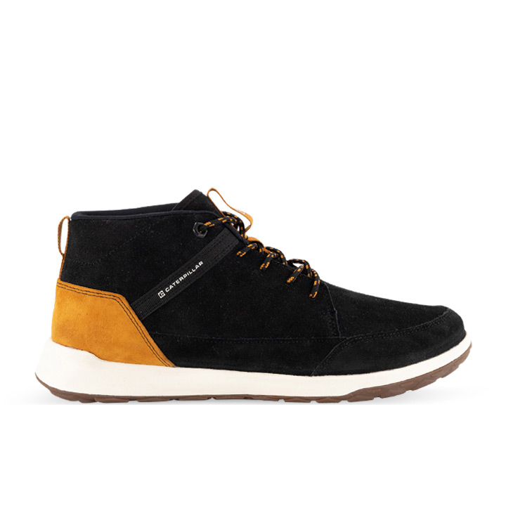 Black Men's Caterpillar Code Quest Mid Casual Shoes | 081346RTQ