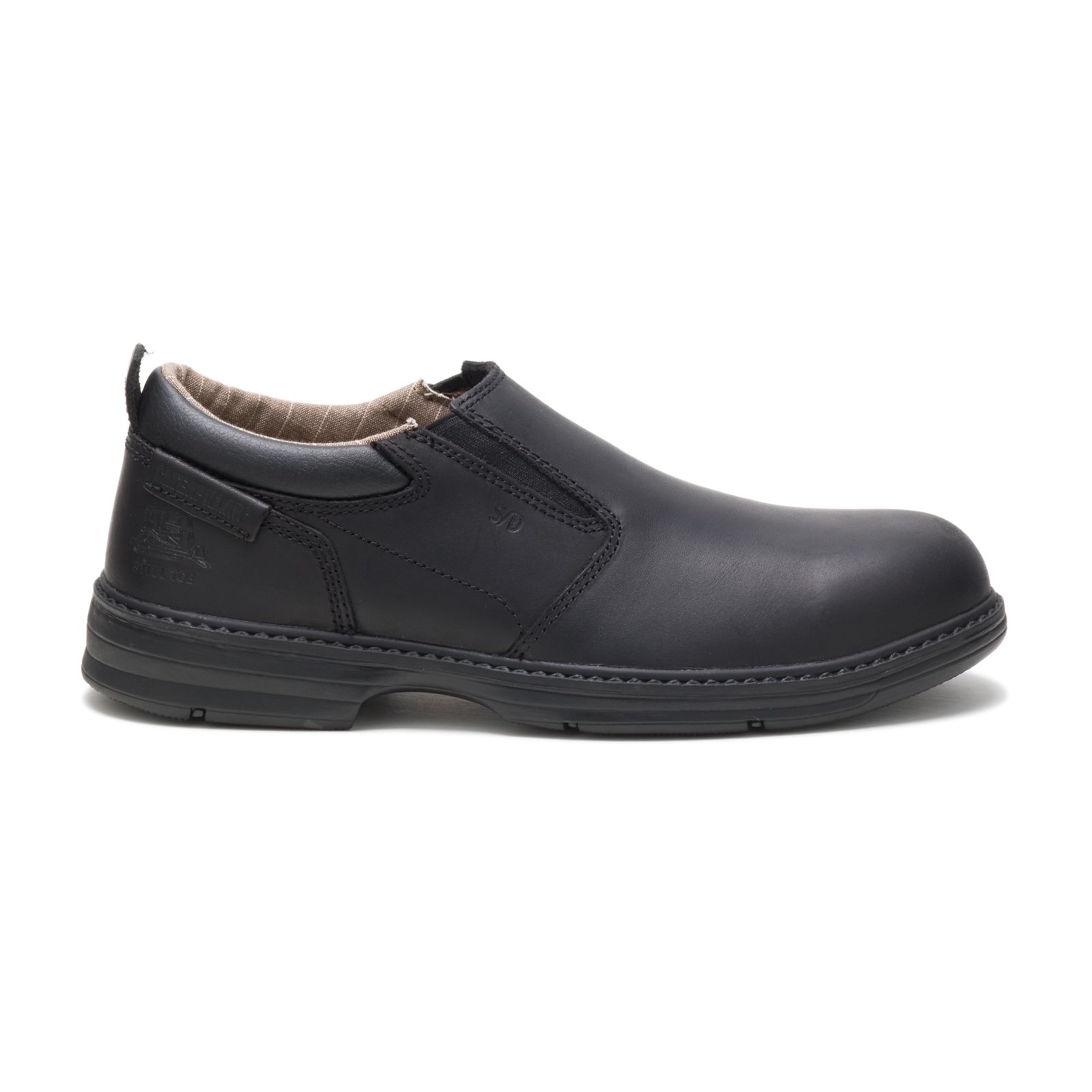 Black Men's Caterpillar Conclude Steel Toe Work Shoes | 580397EFJ
