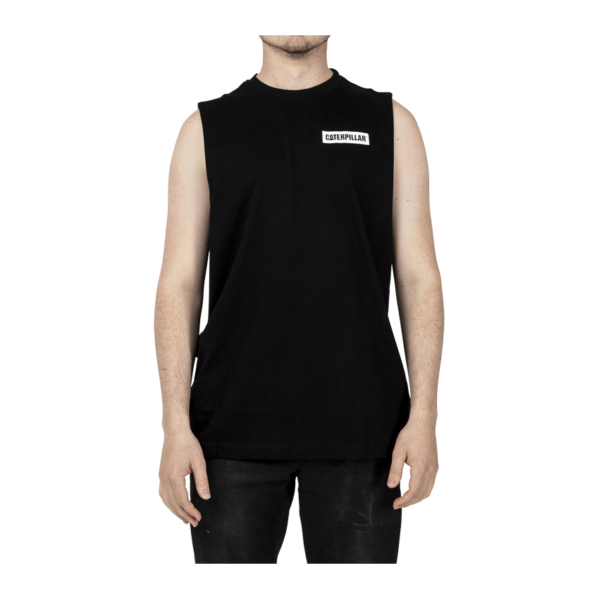 Black Men's Caterpillar Icon Muscle Tank | 137609GPU
