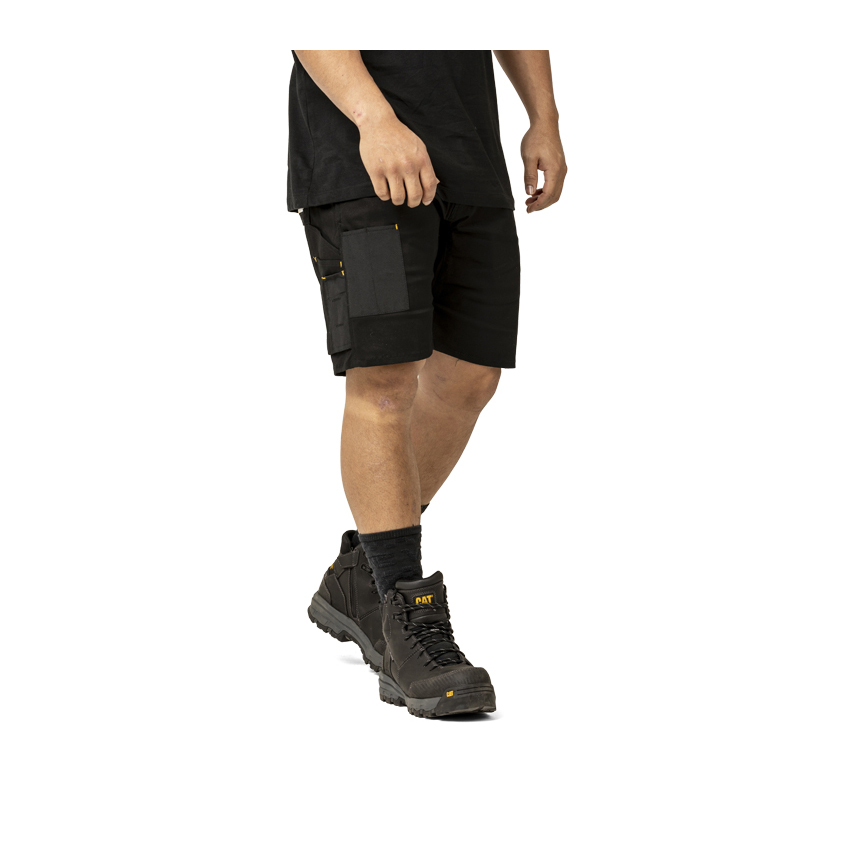 Black Men's Caterpillar Machine Work Shorts | 102368HPA