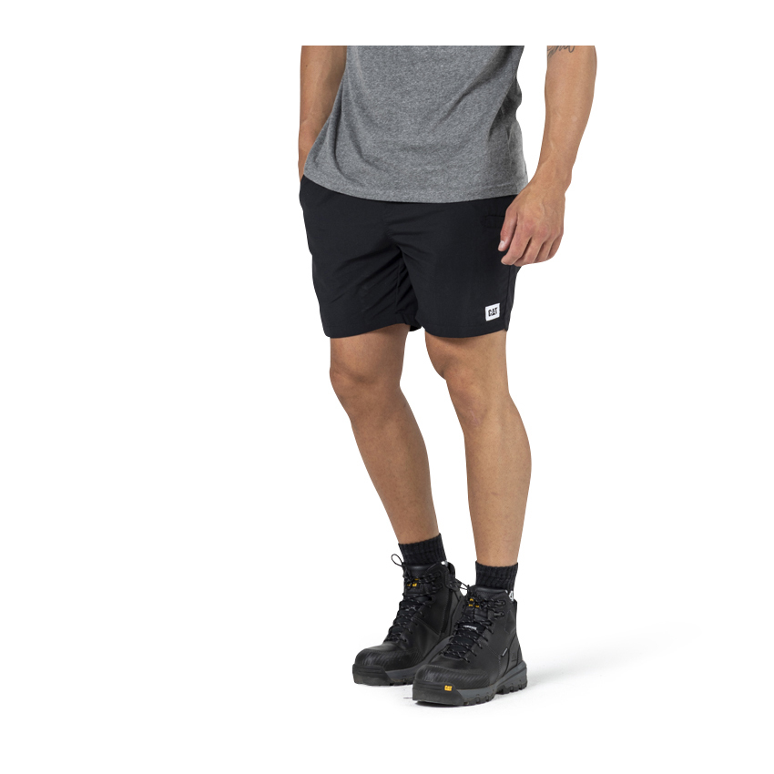 Black Men's Caterpillar Nylon Shorts | 685413MTX
