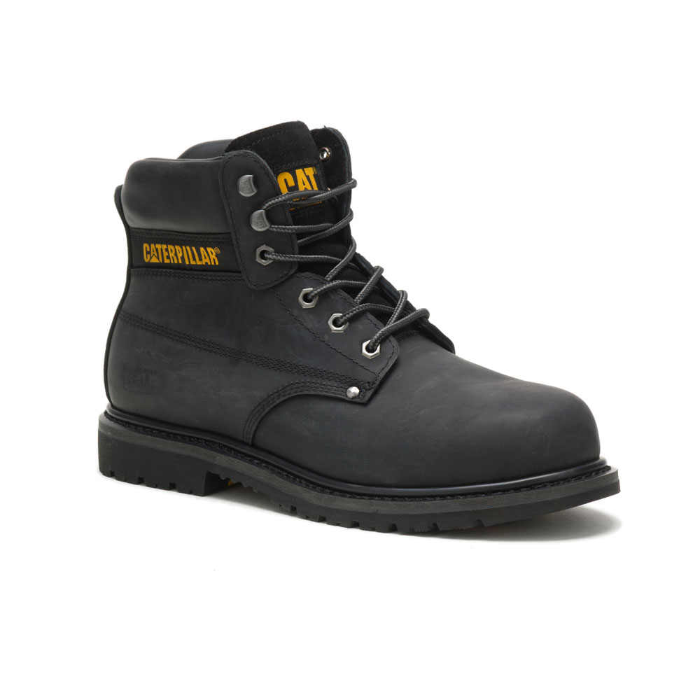 Black Men's Caterpillar Powerplant Astm Safety Boots | 193058SFM