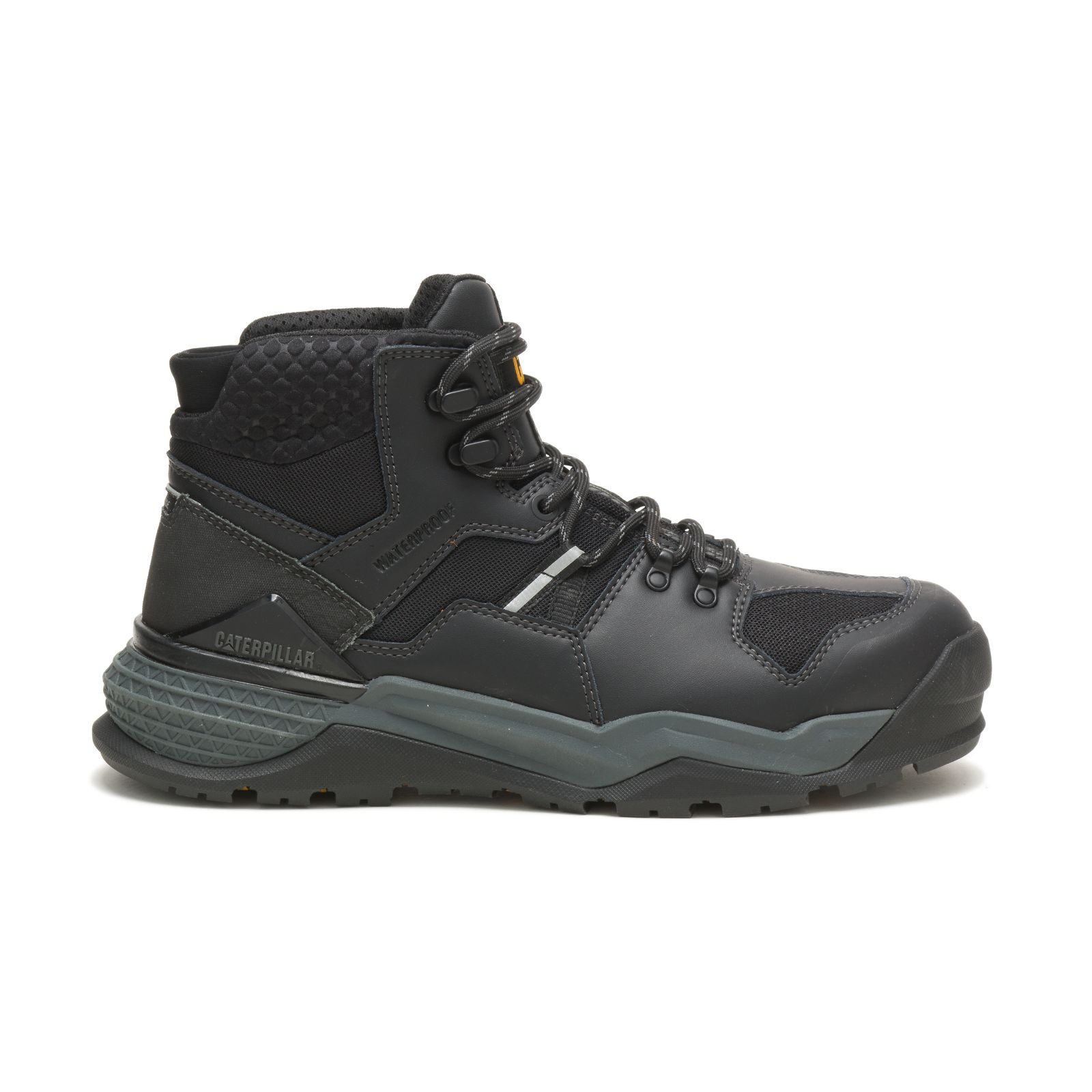 Black Men's Caterpillar Provoke Mid Waterproof Alloy Toe Work Boots | 897654KEX