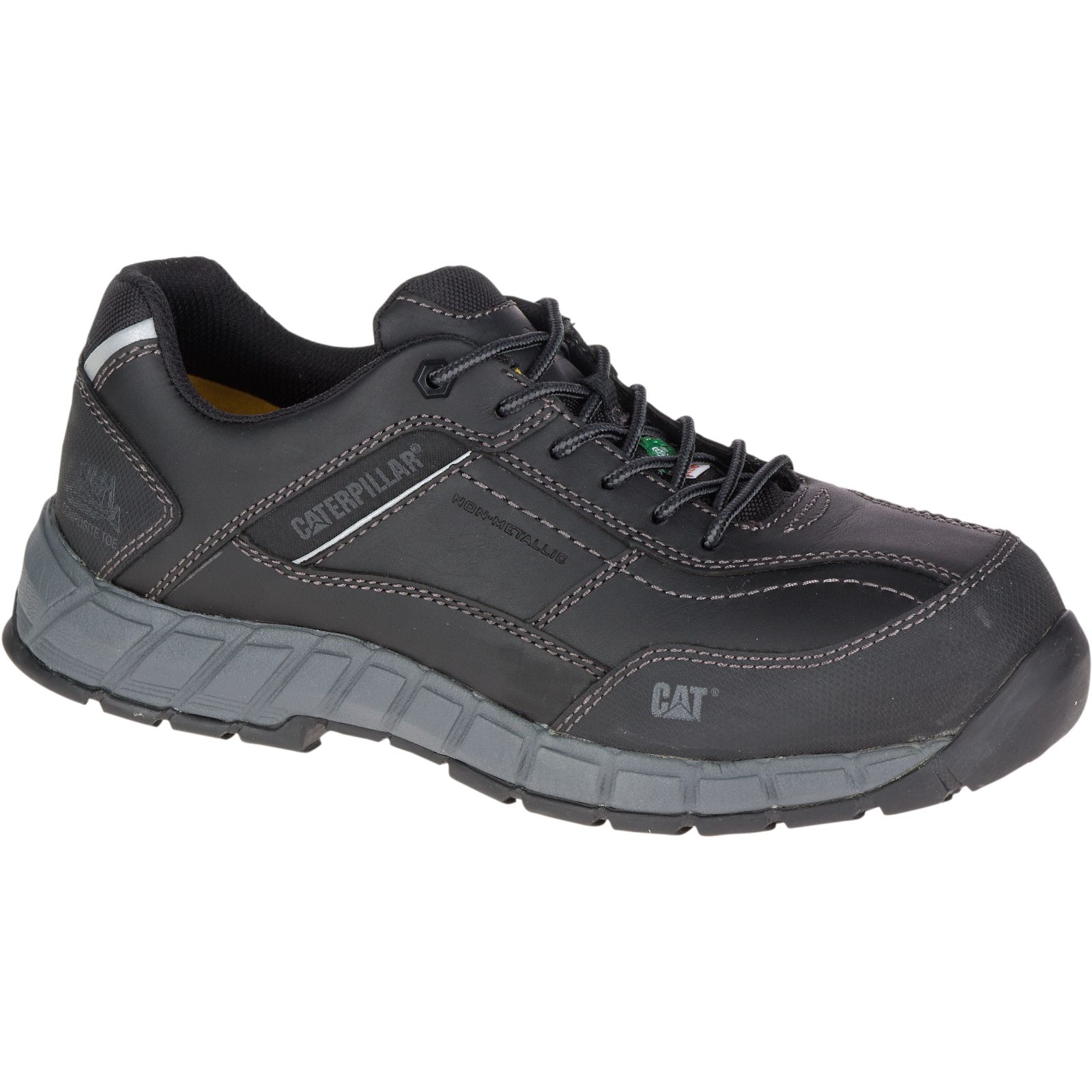 Black Men's Caterpillar Streamline Leather Csa Composite Toe Work Shoes | 481376SAH