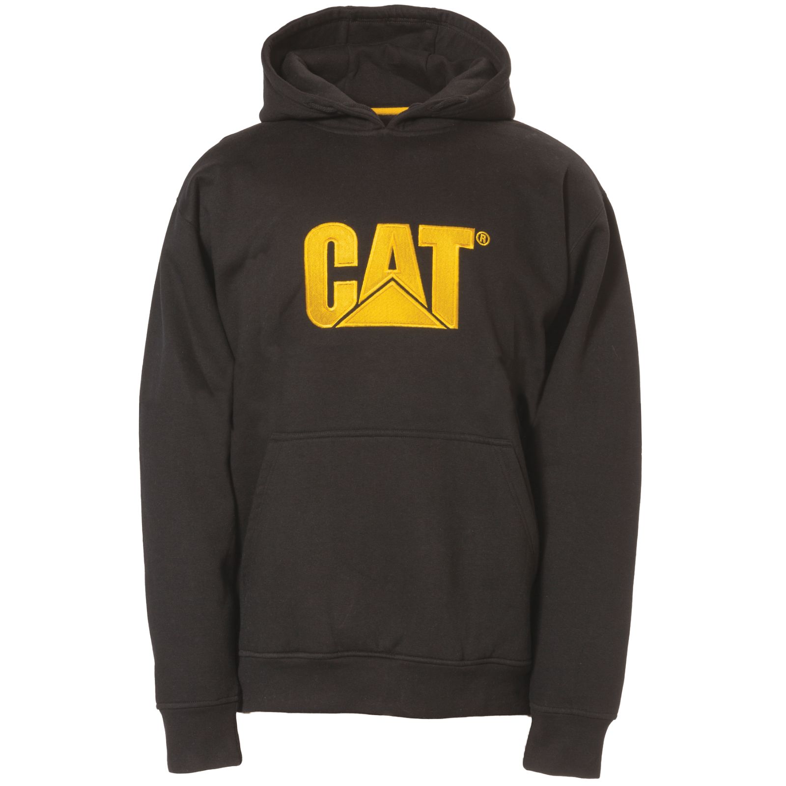 Black Men's Caterpillar Trademark Hooded Sweatshirts | 435918YWP