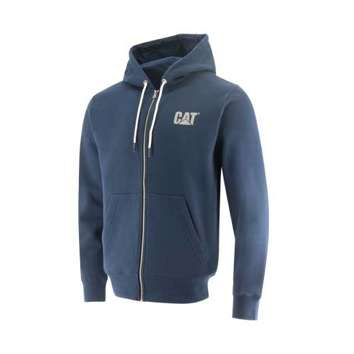 Blue Men's Caterpillar Foundation Fz Dm Hooded Sweatshirt Hoodies | 360984FQW