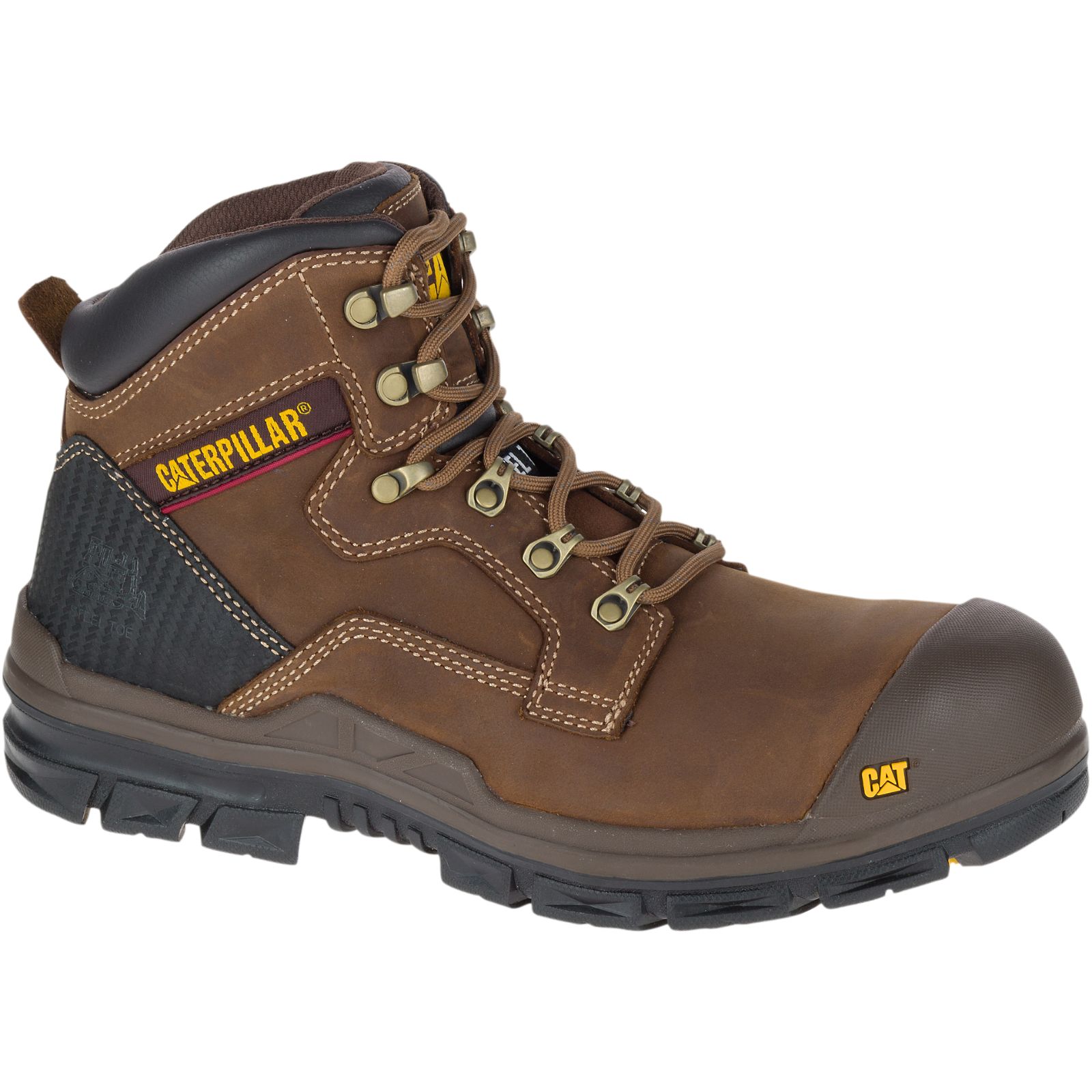 Brown Men's Caterpillar Bearing S3 Water Resistant Hro Src Steel Toe Work Boots | 658931OIE