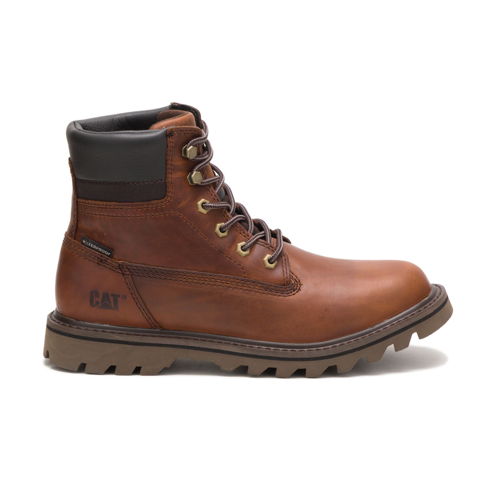 Brown Men's Caterpillar Deplete Waterproof Work Boots | 968742MTY