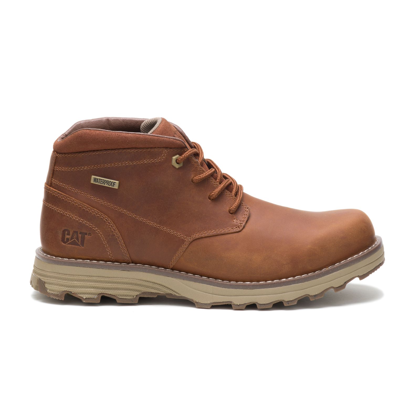 Brown Men's Caterpillar Elude Waterproof Chukka Boots | 563901VGY