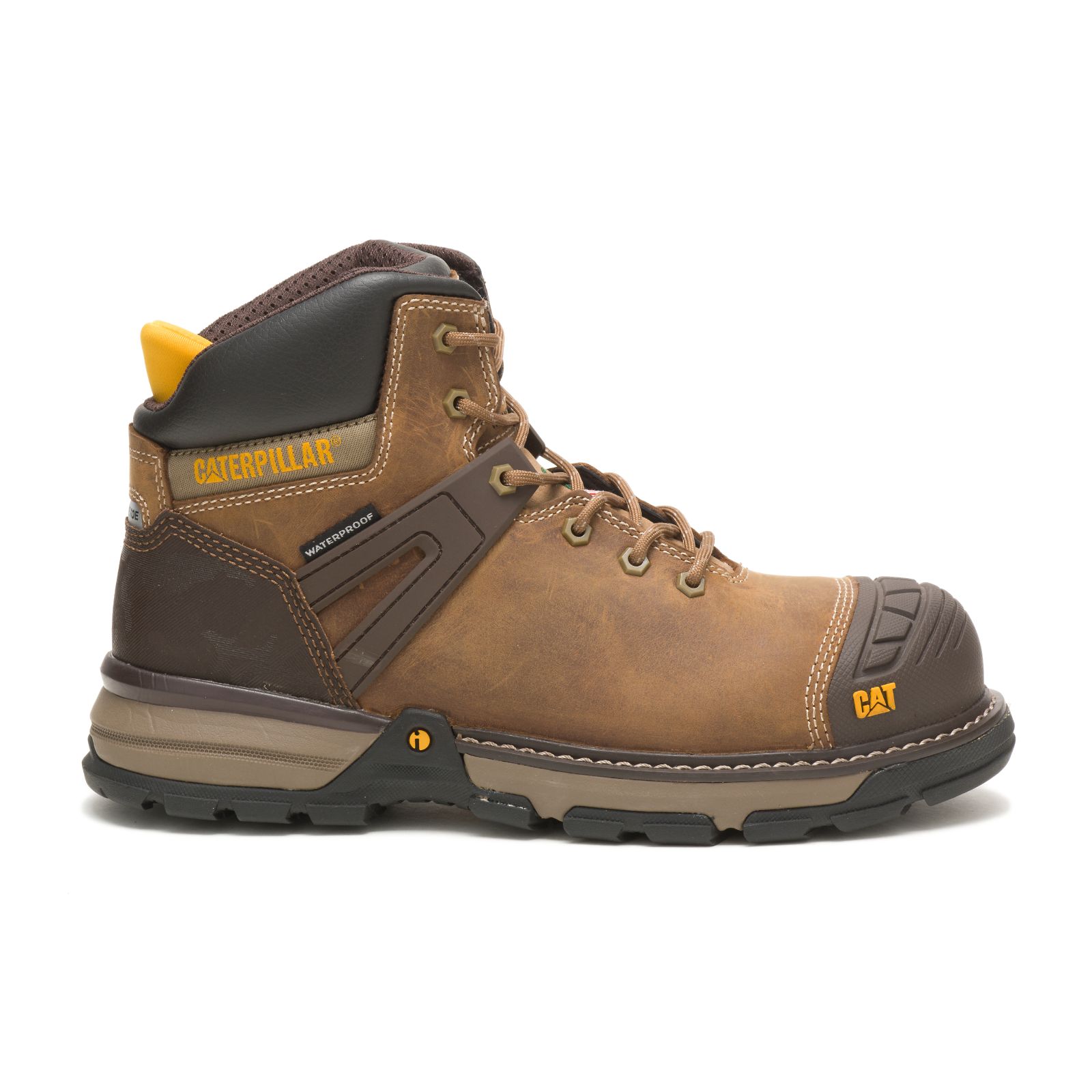 Brown Men's Caterpillar Excavator Superlite Waterproof Nano Toe Csa Work Boots | 985714BOJ