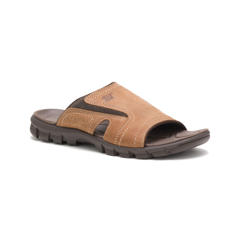 Brown Men's Caterpillar Indigo Pak Sandals | 672059LAF