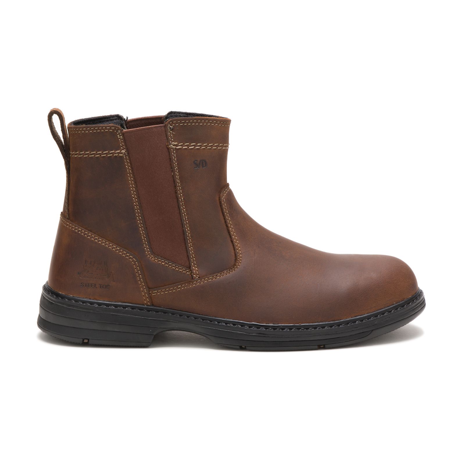 Brown Men's Caterpillar Inherit Pull On Steel Toe Steel Toe Boots | 068934NVT