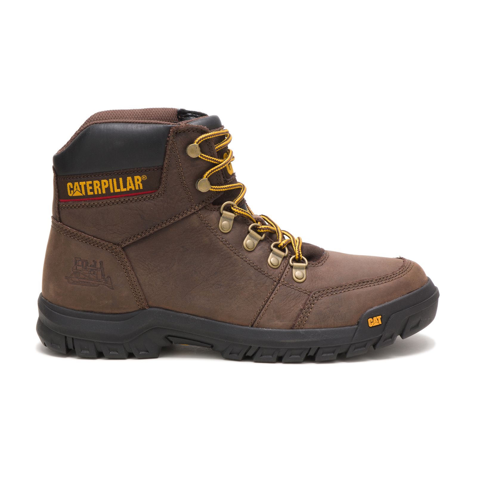 Brown Men's Caterpillar Outline Work Boots | 062794FRZ
