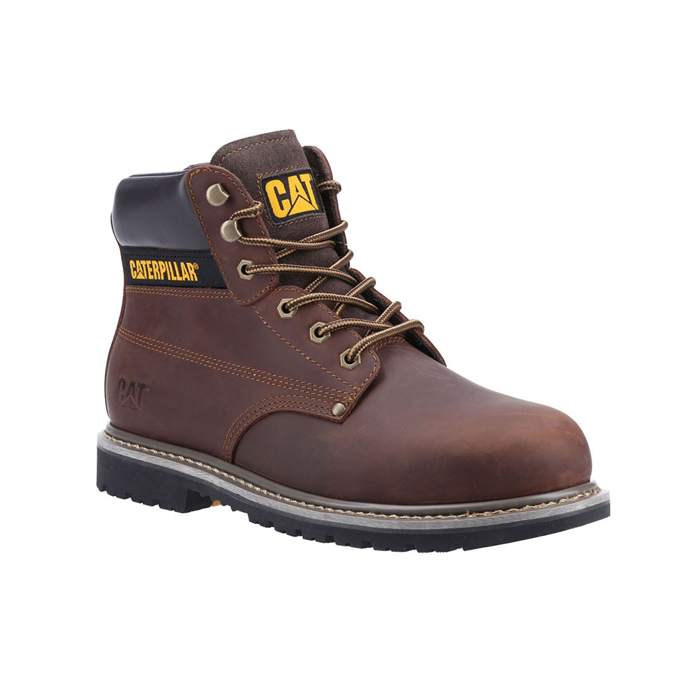 Brown Men's Caterpillar Powerplant Astm Safety Boots | 126937QPT