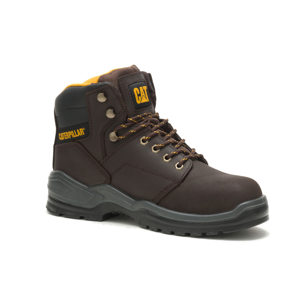 Brown Men's Caterpillar Striver Astm Safety Boots | 018596ZBI