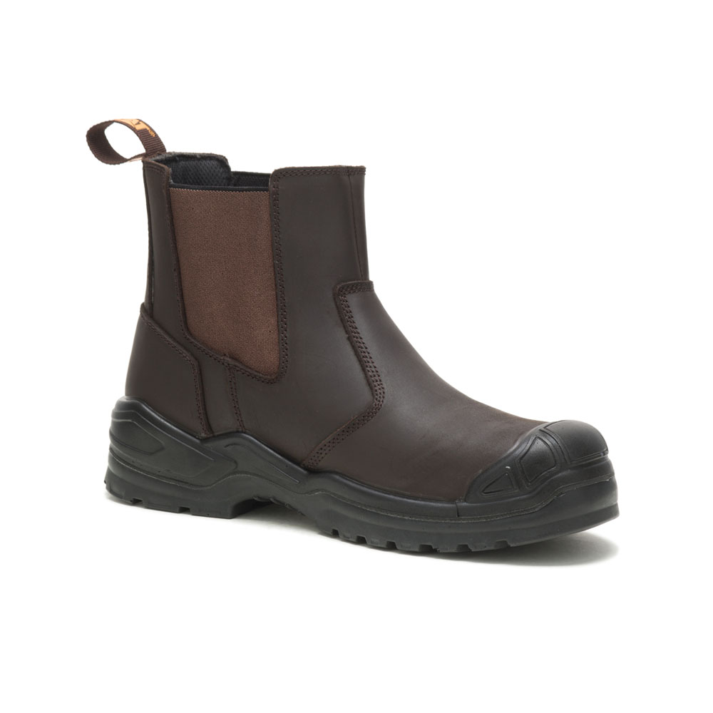 Brown Men's Caterpillar Striver Dealer Bump Astm Safety Boots | 624017MJW