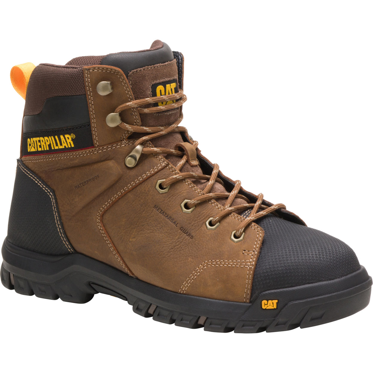 Brown Men's Caterpillar Wellspring Safety Boots | 698351DIG