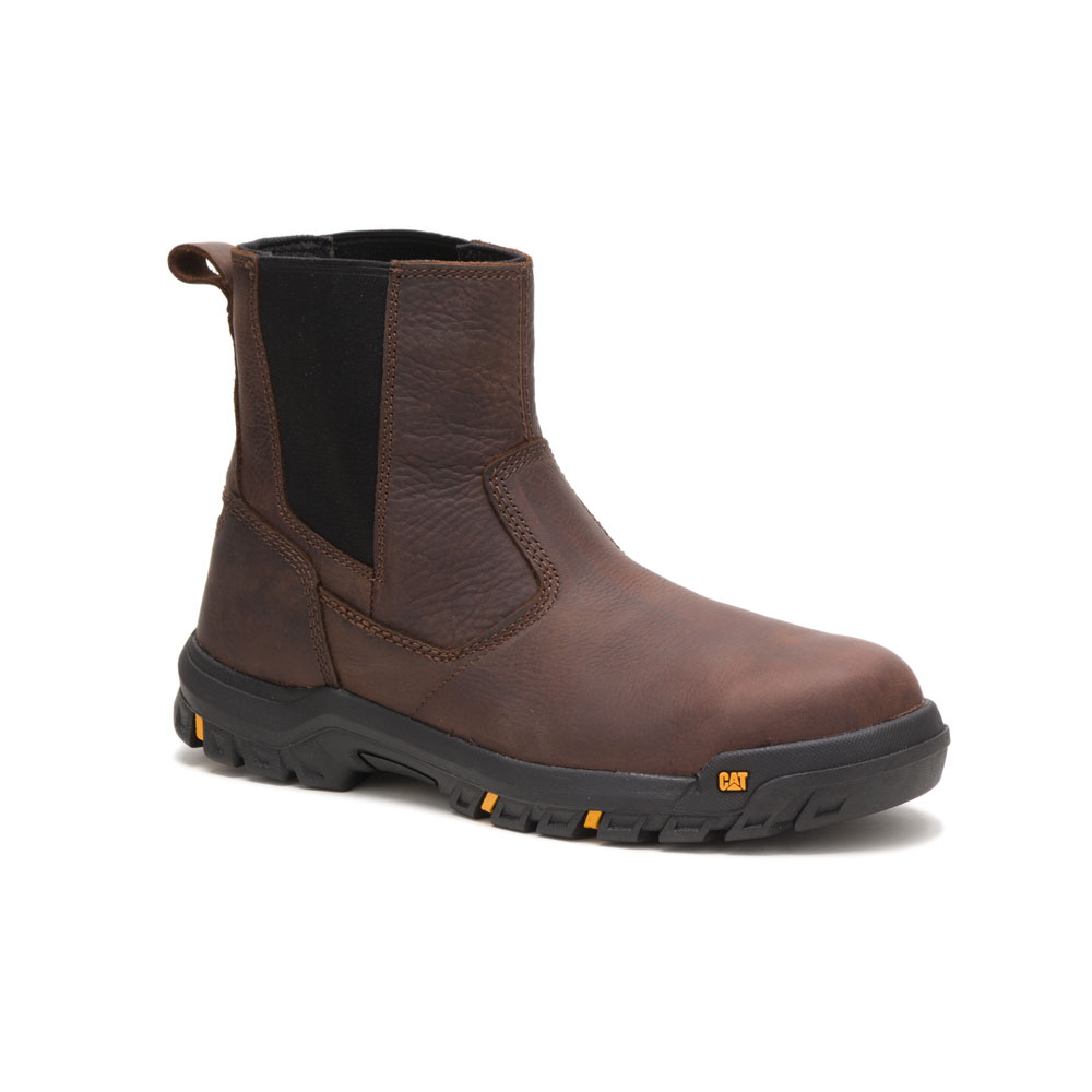 Brown Men's Caterpillar Wheelbase St Safety Boots | 207483RNA
