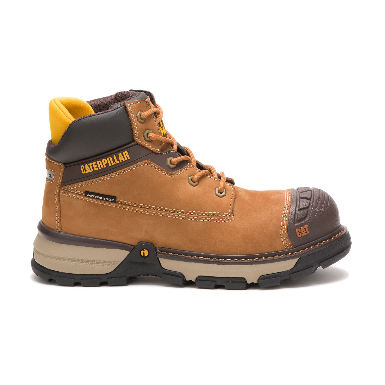 Brown Women's Caterpillar Excavator Superlite Waterproof Nano Toe Work Boots | 245637QSM