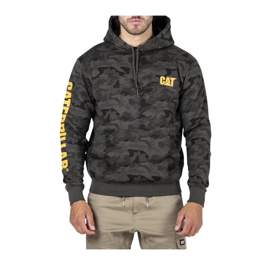 Camo Men's Caterpillar Trademark Banner Hooded Sweat Hoodies | 164872WBO