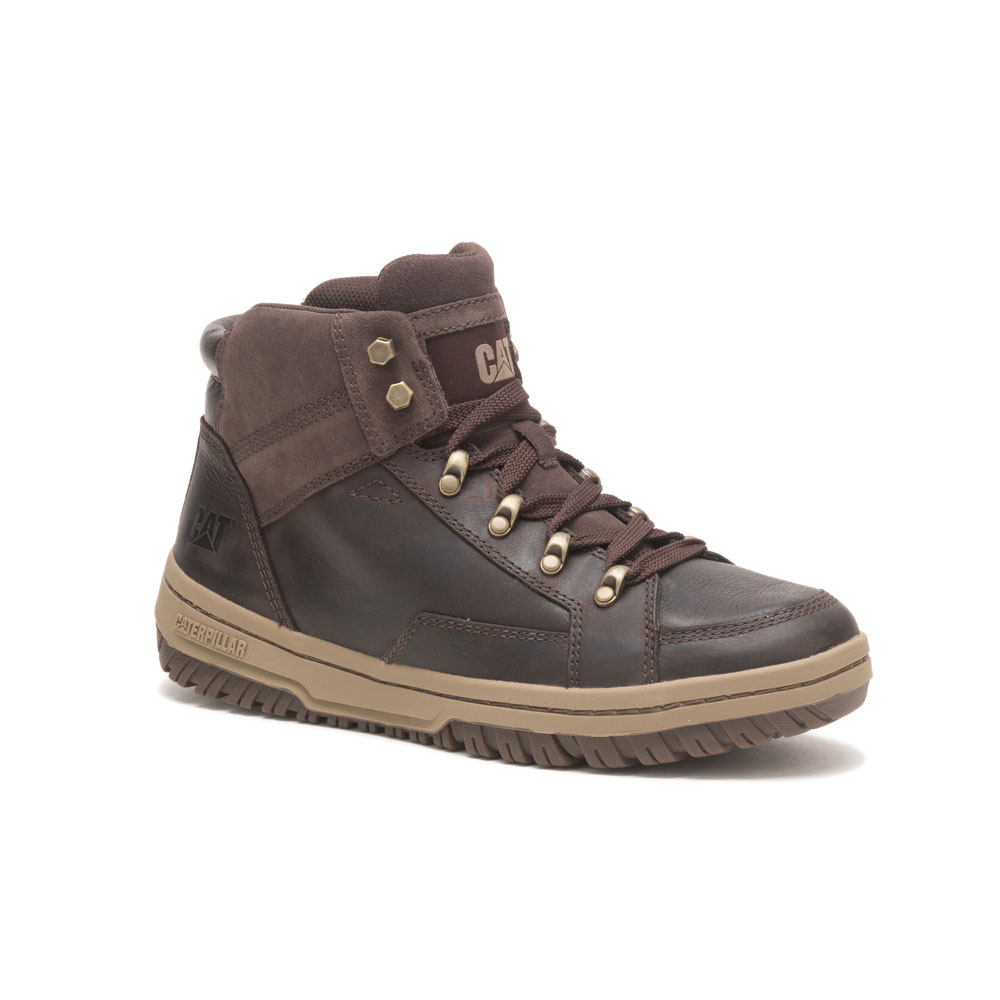 Coffee Men's Caterpillar Crate Work Boots | 870632DZO