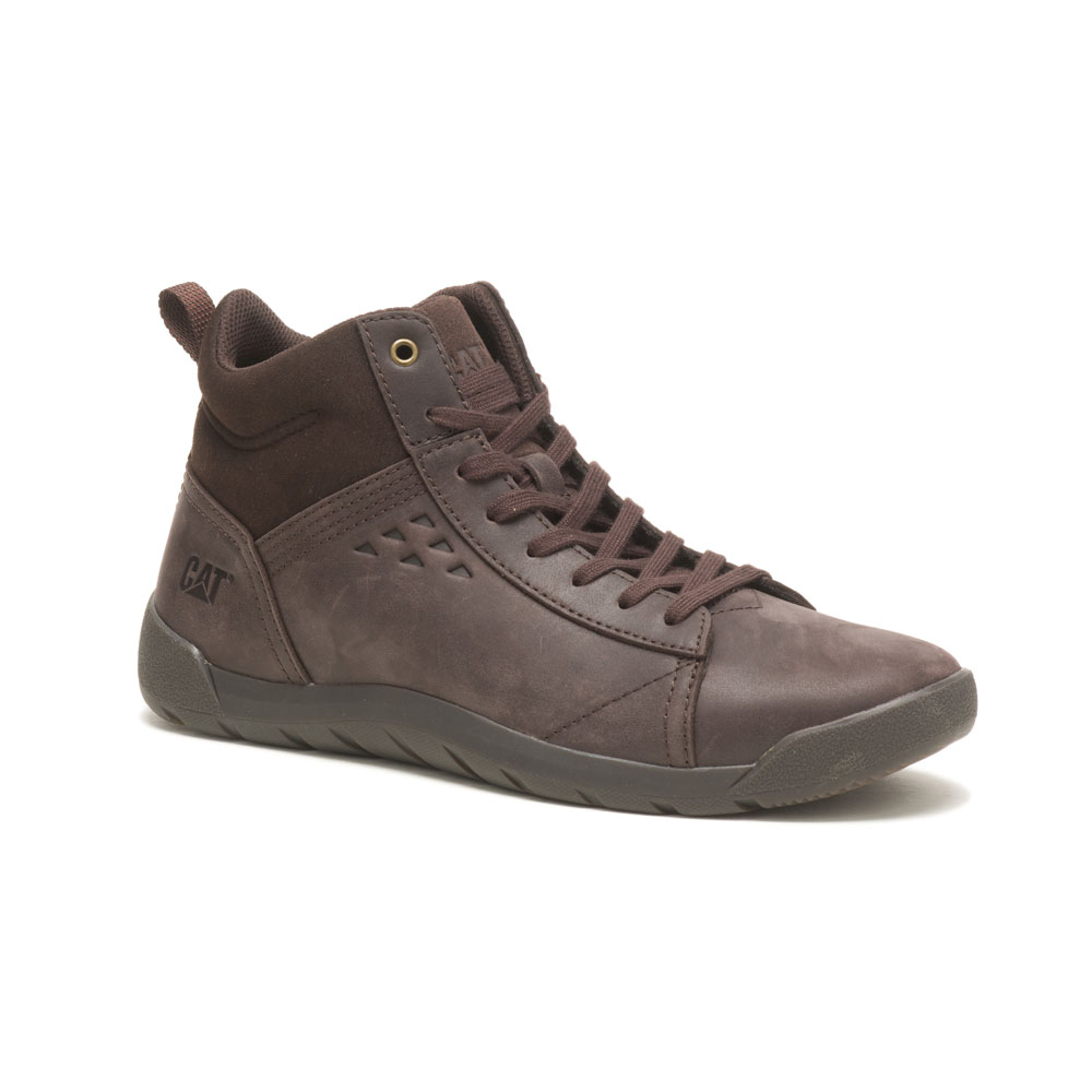 Coffee Men's Caterpillar Encounter Mid Work Boots | 506327KXD