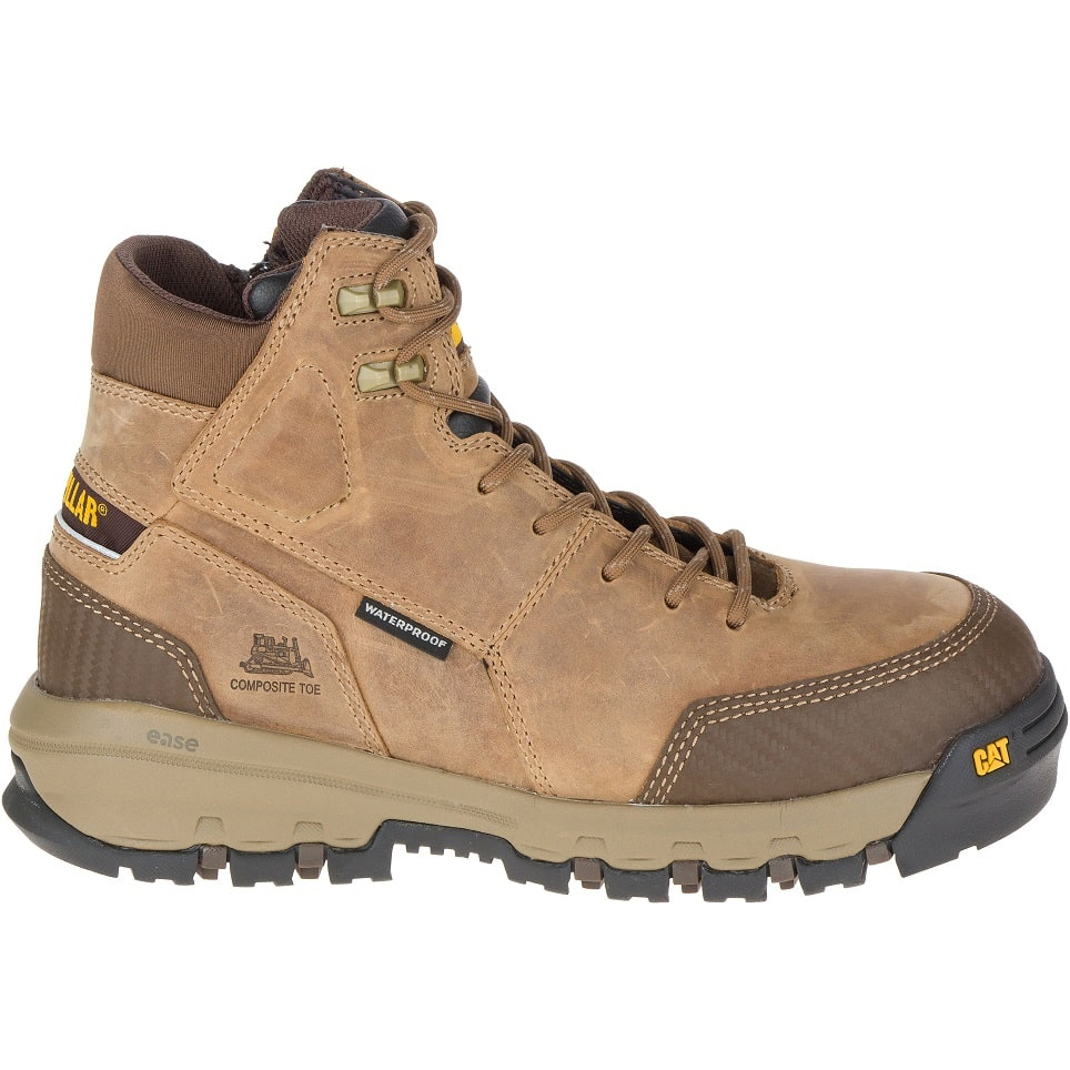 Dark Beige Men's Caterpillar Device Waterproof Ct Work Boots | 698350WVM