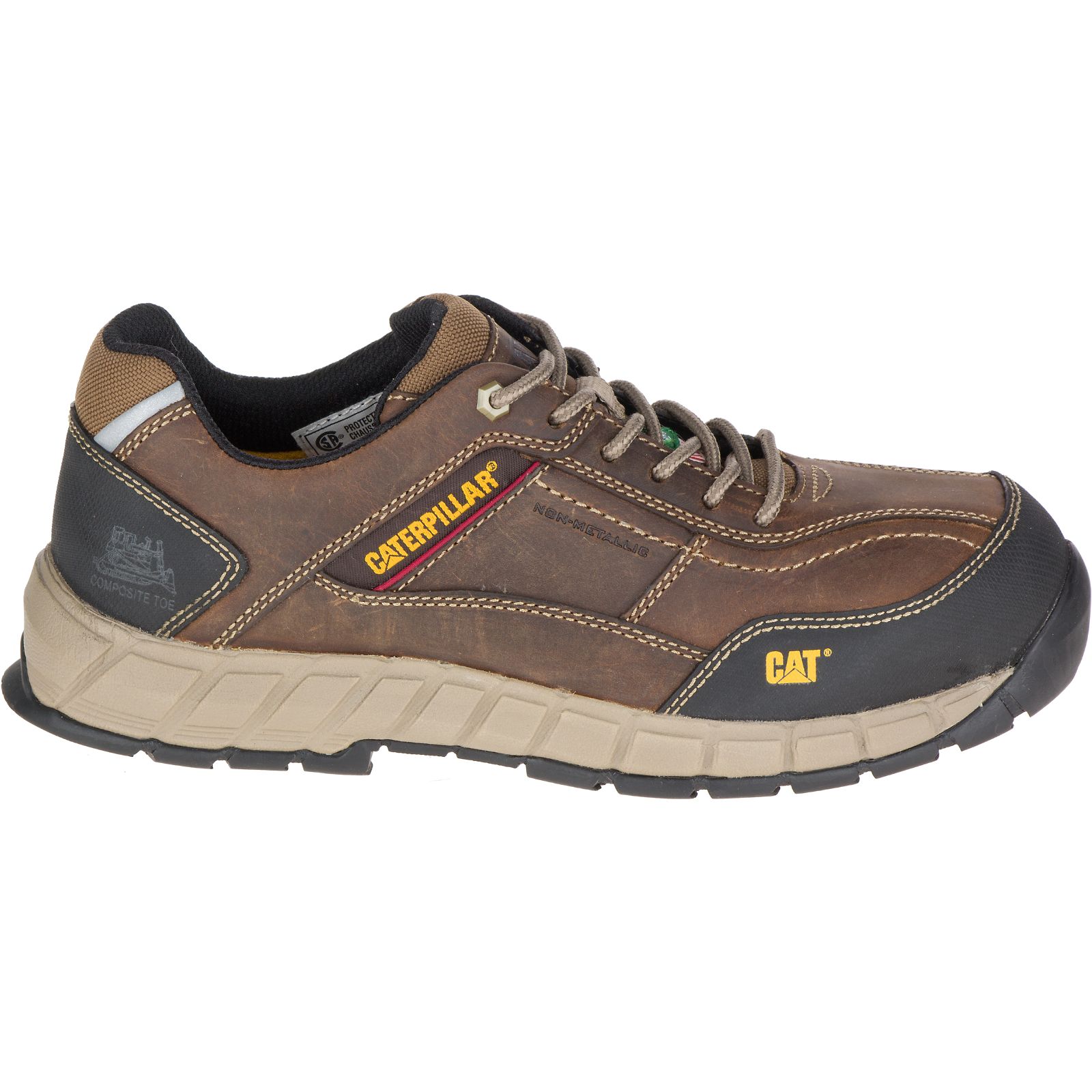 Dark Beige Men's Caterpillar Streamline Leather Csa Composite Toe Work Shoes | 726145VRZ