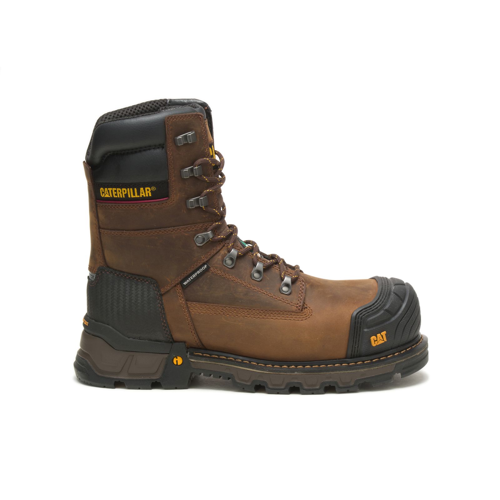 Dark Brown Men's Caterpillar Excavator Xl 8" Wp Tx Ct Csa Work Boots | 027843MCY