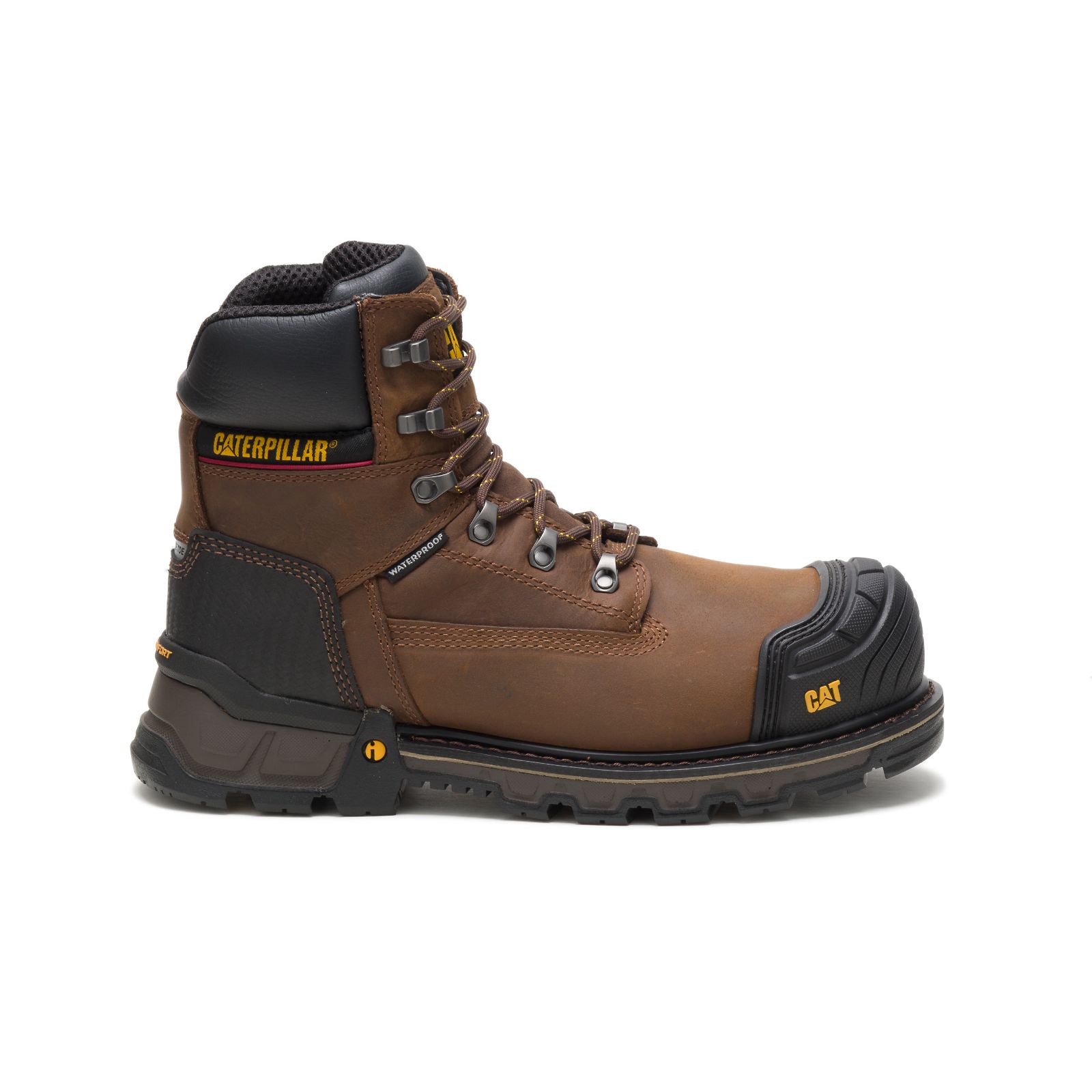 Dark Brown Men's Caterpillar Excavator Xl 6" Waterproof Composite Toe Work Boots | 672310BPI