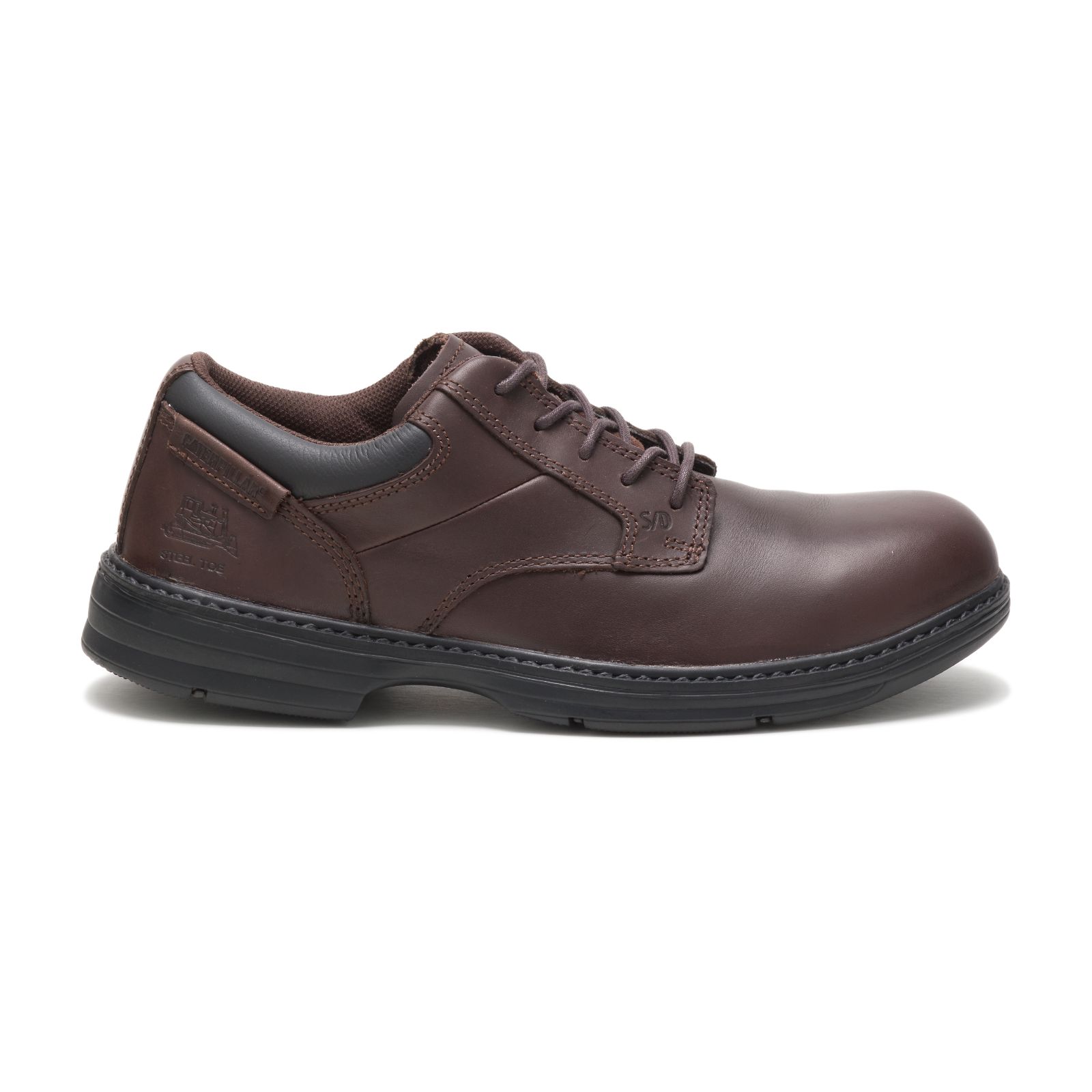 Dark Brown Men's Caterpillar Oversee Steel Toe Work Shoes | 201843IBM