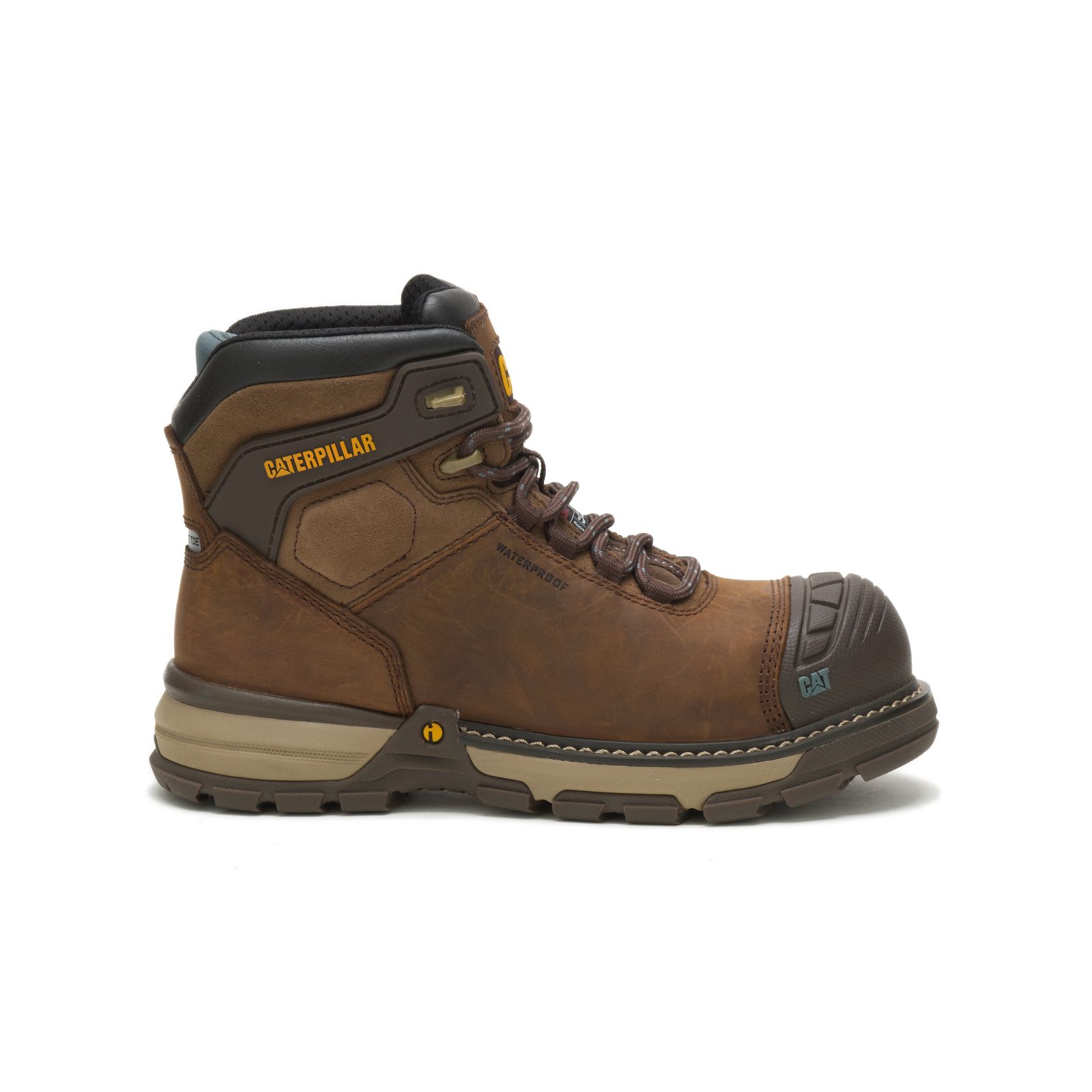 Dark Brown Women's Caterpillar Excavator Superlite Waterproof Thinsulate™ Nano Toe Work Boots | 7340