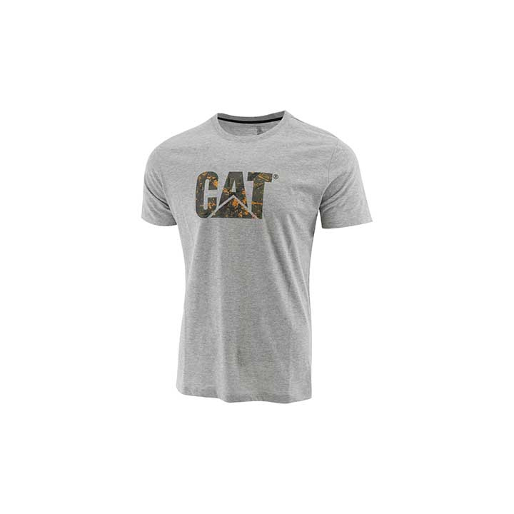 Grey Camo Men's Caterpillar Slim Fit Logo T-Shirts | 306458GYQ