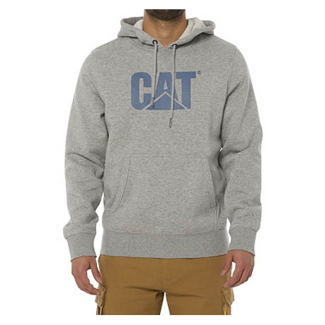 Grey Men's Caterpillar Foundation Hooded Sweatshirt Hoodies | 134526FSW