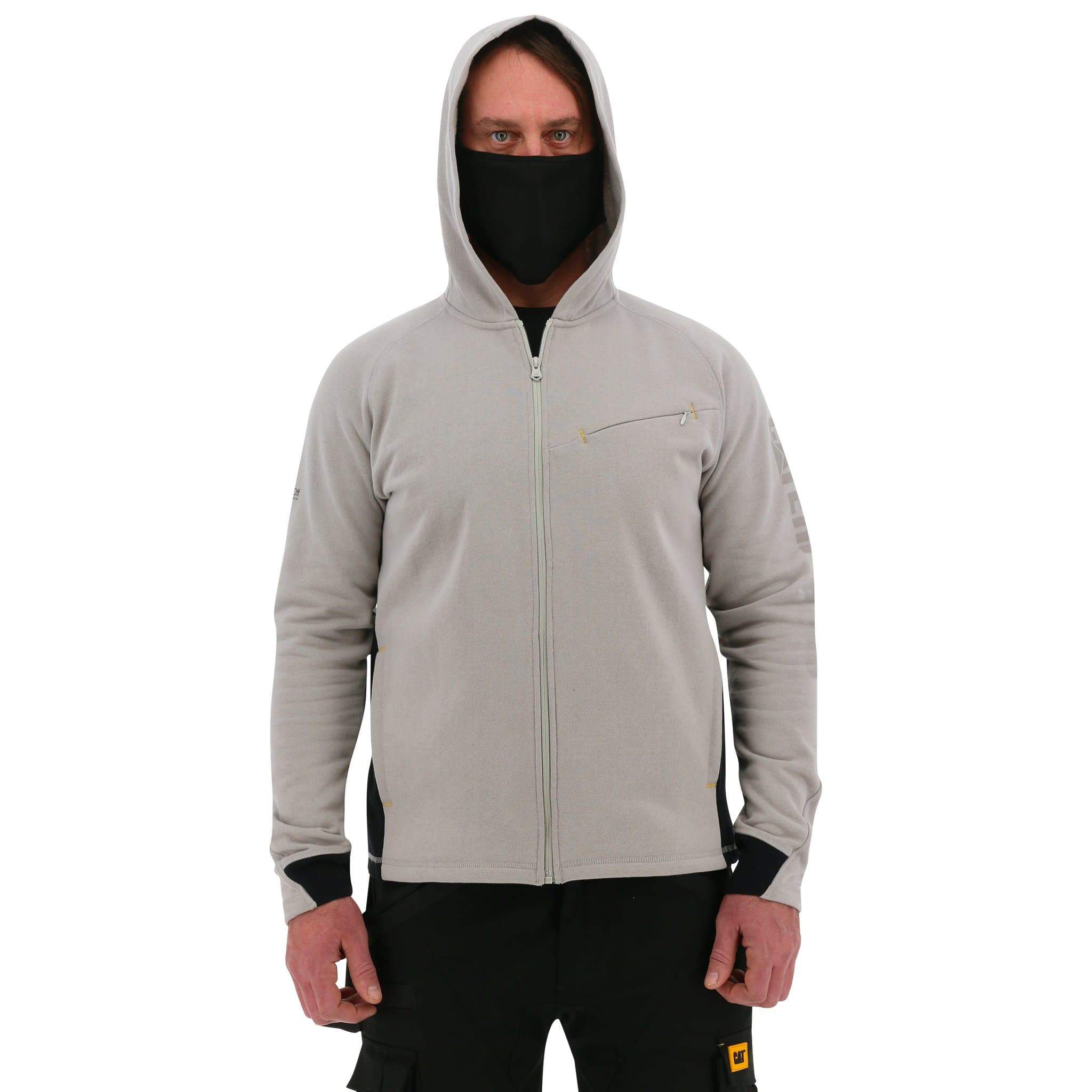 Grey Men's Caterpillar Viral Off Hooded Hoodies | 651239XUI