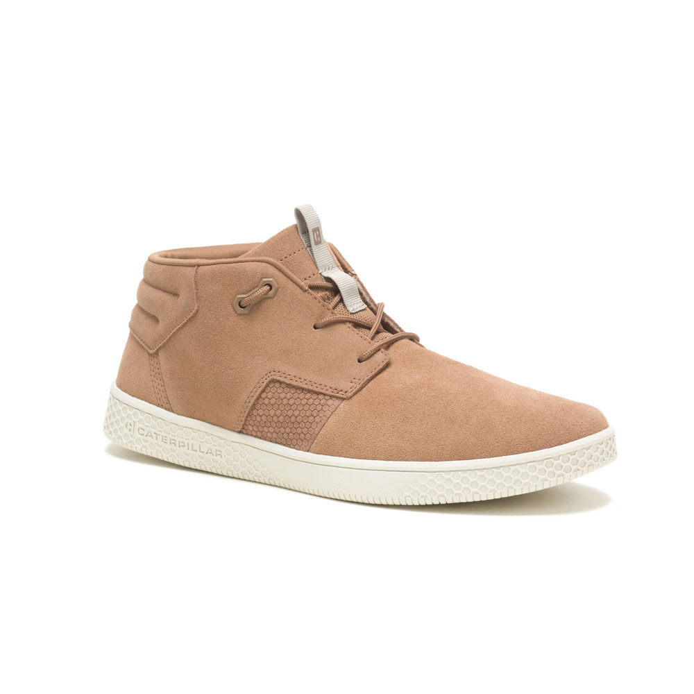 Khaki Men's Caterpillar Pause Mid Sneakers | 364915FEM