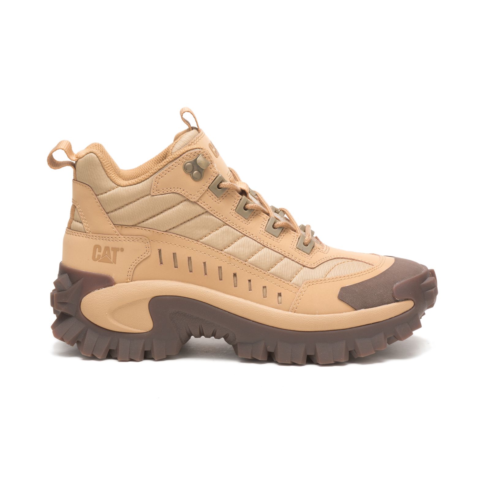 Khaki Women's Caterpillar Intruder Mid Sneakers | 643210GAL