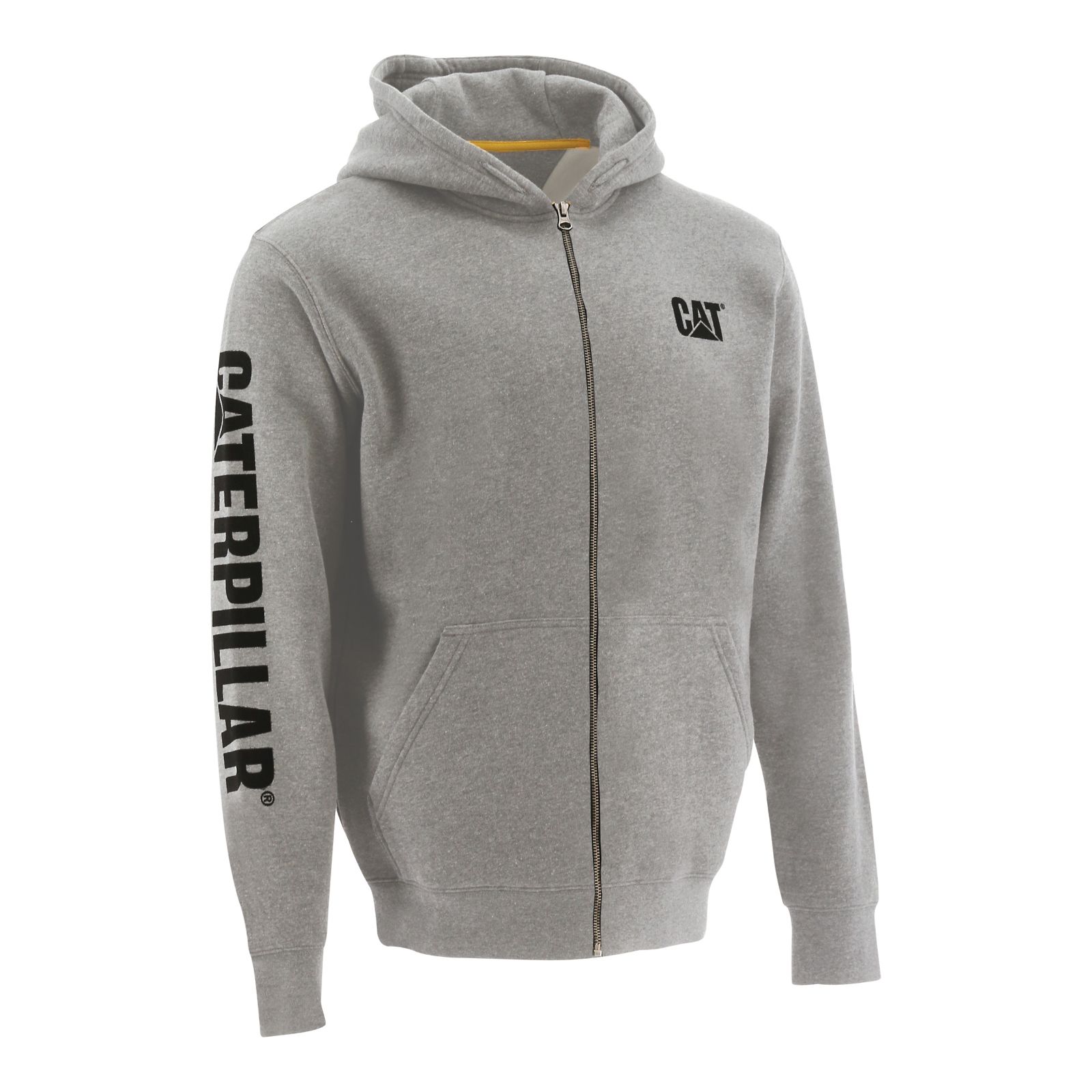 Light Grey Men's Caterpillar Full Zip Hooded Sweatshirts | 860415MPW