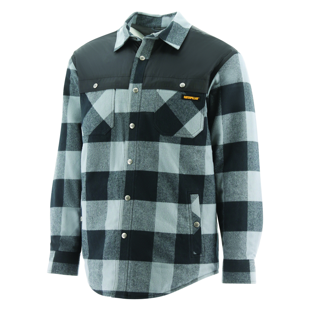 Olive Men's Caterpillar Block Insulated Shirt Jackets | 021839CJM