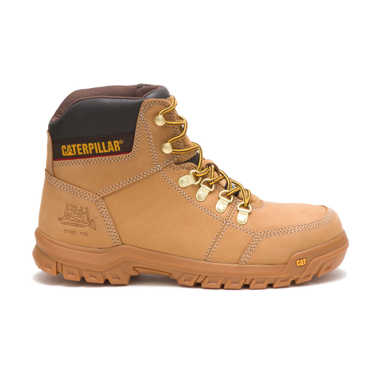 Orange Men's Caterpillar Outline Steel Toe Steel Toe Boots | 438576SUI