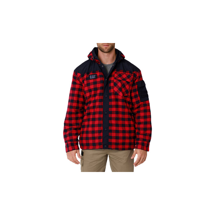 Red/Black Men's Caterpillar Sequoia Jackets | 586023DBN