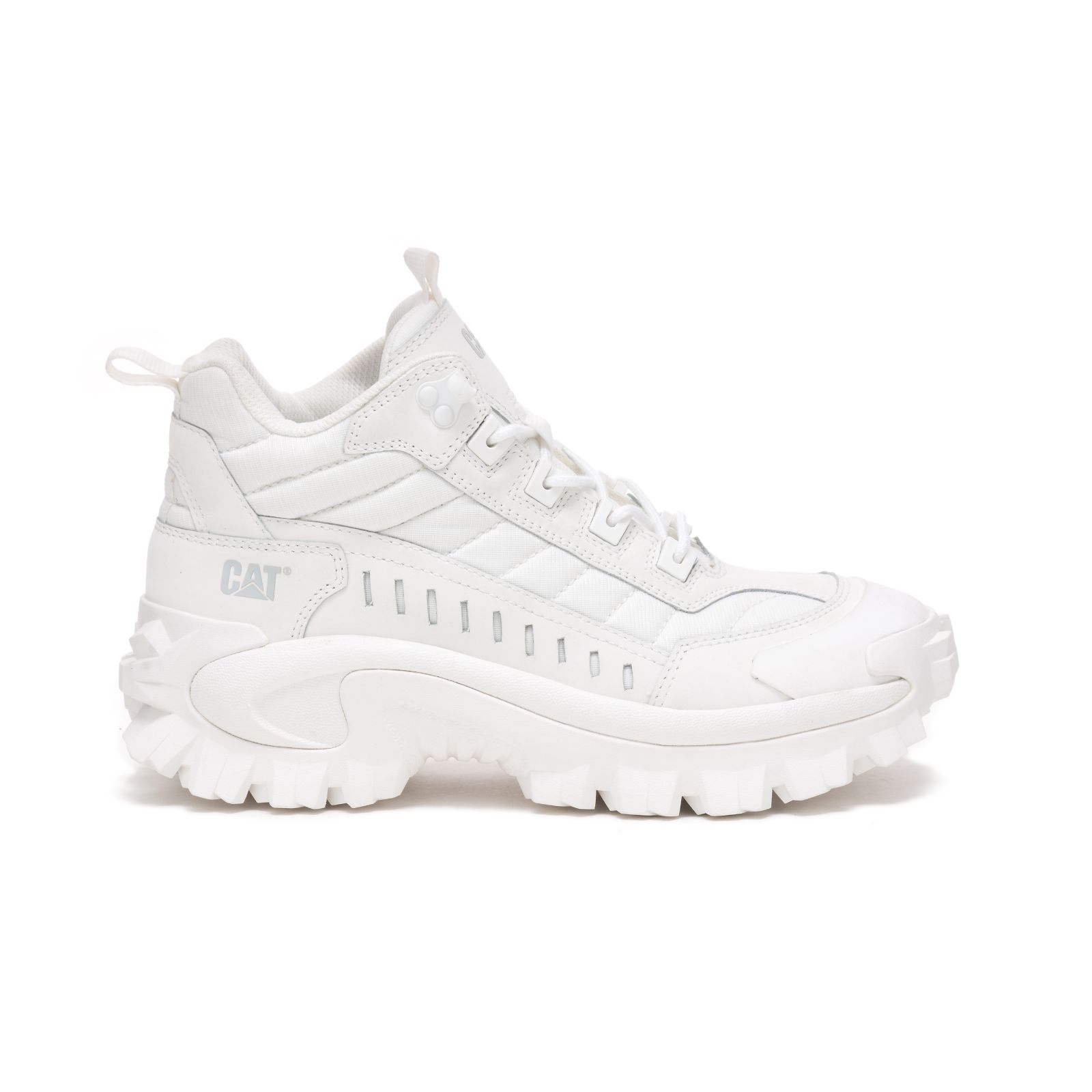 White Women's Caterpillar Intruder Mid Sneakers | 201596LEK