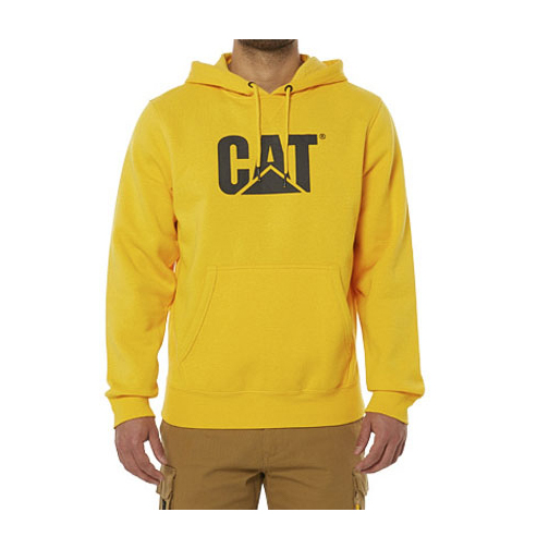 Yellow Men's Caterpillar Foundation Hooded Sweatshirt Hoodies | 397412WHG
