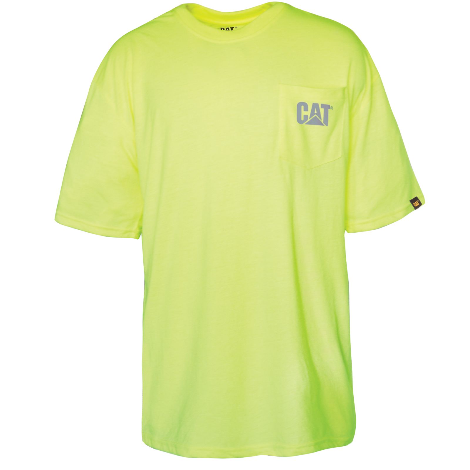 Yellow Men's Caterpillar Hi-vis Trademark Pocket T-Shirts | 735640JIF