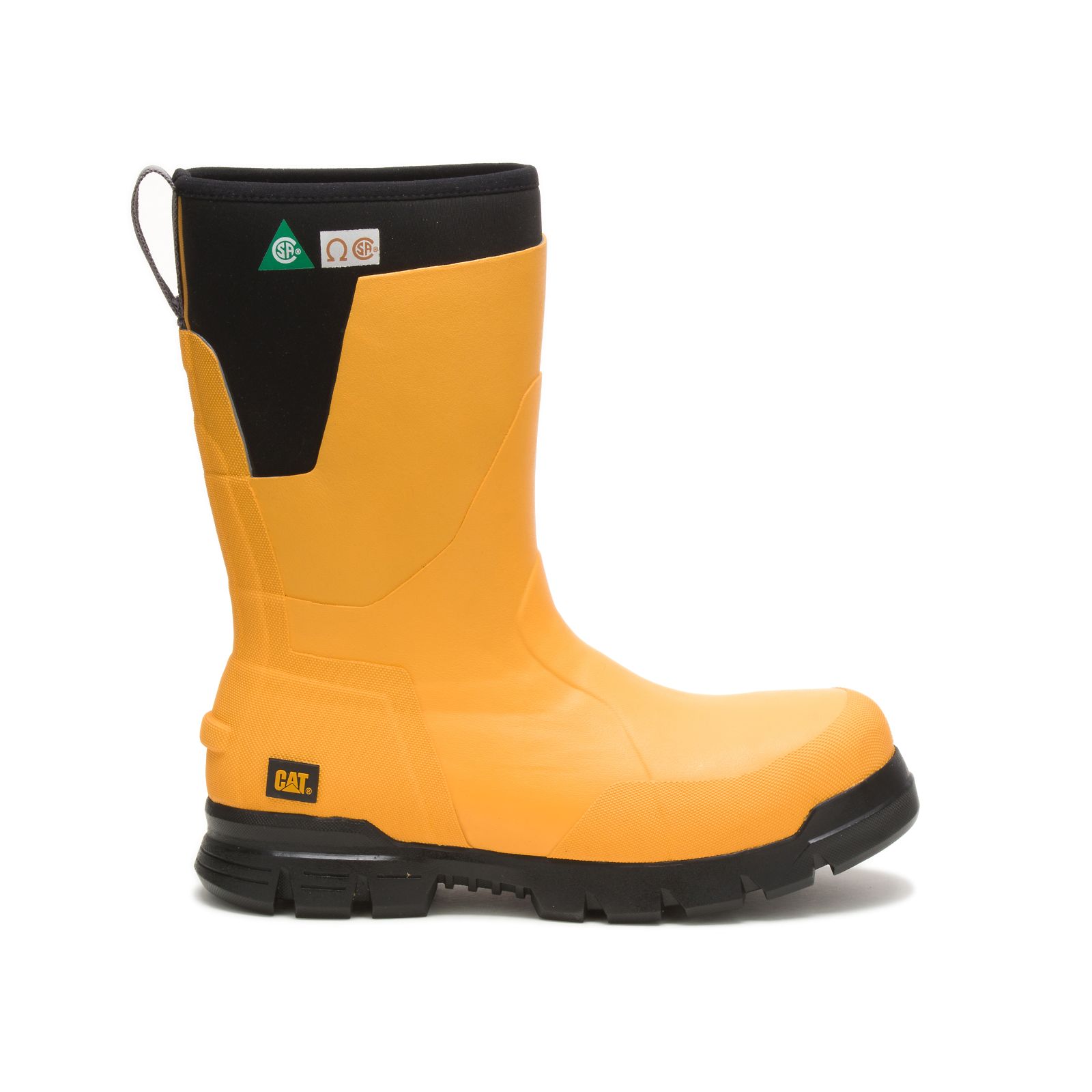 Yellow Men's Caterpillar Stormers 11" Steel Toe Csa Rubber Boots | 815942DGR